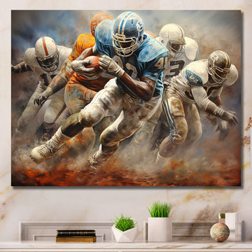 Football Strategic Interplay I - Football Canvas Wall Art